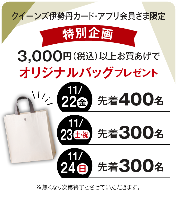 クイーンズ伊勢丹カード・アプリ会員さま特別企画